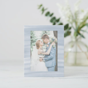 Küsteneleganz Stilles Blau Elegante Hochzeit Dankeskarte
