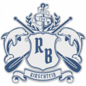 Küstenemblem-Delphine Anker-Ohr-Schild Aufkleber (Vorderseite)