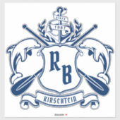 Küstenemblem-Delphine Anker-Ohr-Schild Aufkleber (Blatt)