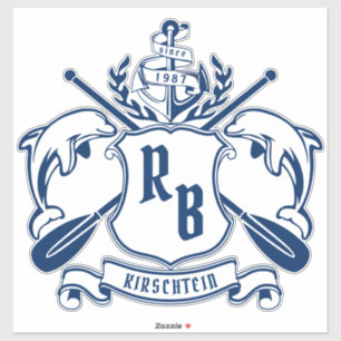 Küstenemblem-Delphine Anker-Ohr-Schild Aufkleber