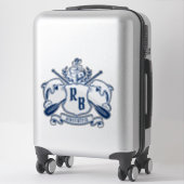 Küstenemblem-Delphine Anker-Ohr-Schild Aufkleber (Koffer)