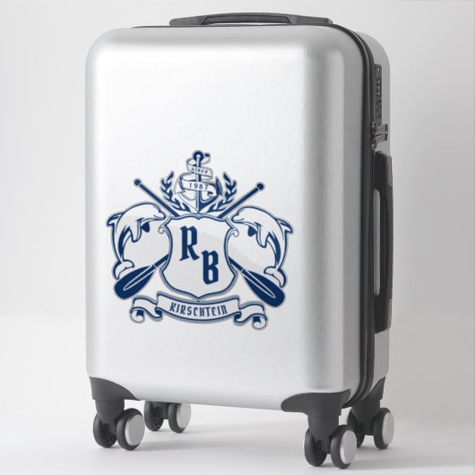 Küstenemblem-Delphine Anker-Ohr-Schild Aufkleber (Koffer)