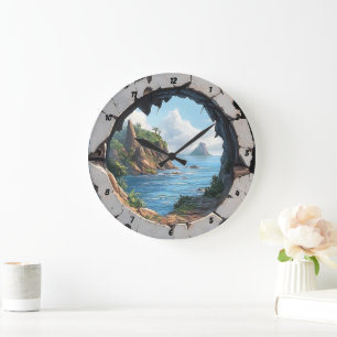 Küstenentfernung" - Nautical Brocken Window Große Wanduhr