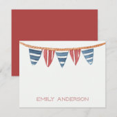 Küstenfahnen Personalisiert Mitteilungskarte (Vorne/Hinten)