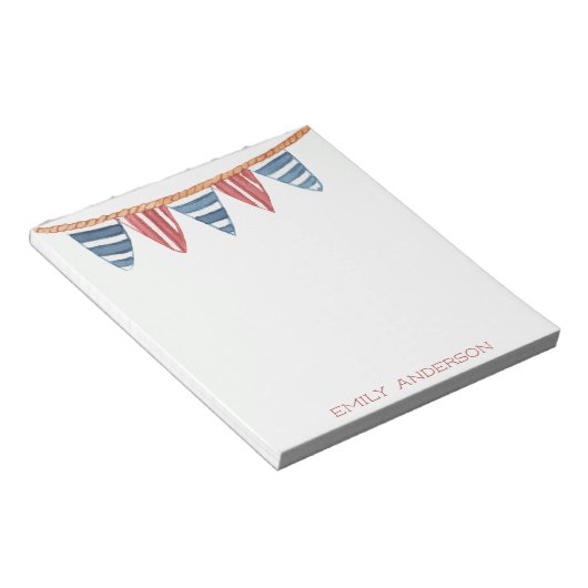 Küstenfahnen Personalisiert Notizblock (angewinkelt)