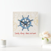 Küstenfamilie des zitat-| steuert mich immer quadratische wanduhr (Zuhause)