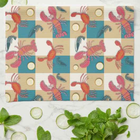 Küstenfang Picnic Geschirrtuch (Gefaltet)