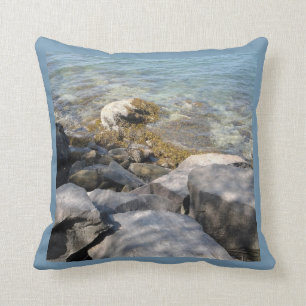 Küstenfelsen mit Coolem klarem Wasser Kissen