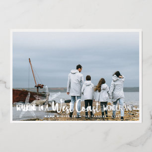 Küstenferien-Fotocollagekarte am Meer Folien Feiertagskarte