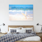 Küstenfisch am Strand Abstrakte Kunst Leinwanddruck (Insitu (Schlafzimmer))