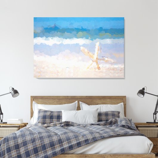 Küstenfisch am Strand Abstrakte Kunst Leinwanddruck (Insitu (Schlafzimmer))