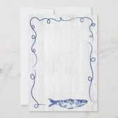 Küstenfisch Rustikales whimsisches Brautparty Einladung (Rückseite)