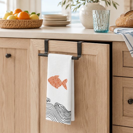 Küstenfische & Wellen Geschirrtuch