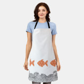 Küstenfische & Wellen Schürze (Getragen)