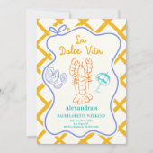 Küstenfischerei Bachelorette Bash Einladung (Vorderseite)