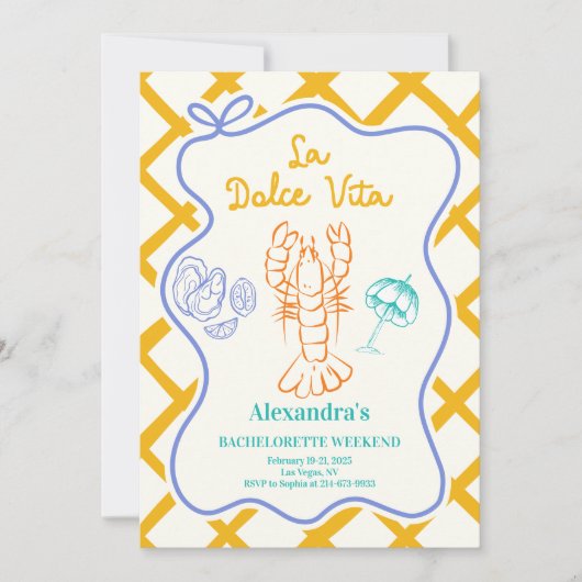 Küstenfischerei Bachelorette Bash Einladung (Vorderseite)