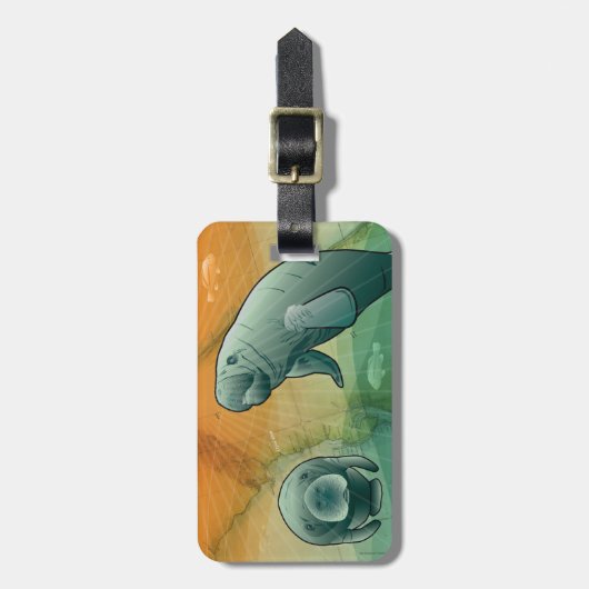 Küstenflorida-Manatis Gepäckanhänger (Vorderseite vertikal)