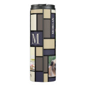 KüstenFoto des Farbblock-ruhiges Monogramm-4 Thermosbecher (Rückseite)