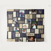 KüstenFoto Farbblockruhiges des Chic-Monogramm-10 Wandteppich (Vorderseite (Horizontal))