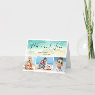 Küstenfrieden & Liebe 3-Foto-Feiertags-Karte zum F Feiertagskarte