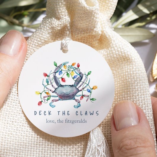 Küstengarnele “Deck the Claws” Weihnachtsgeschenka Geschenkanhänger