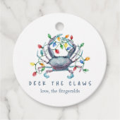 Küstengarnele “Deck the Claws” Weihnachtsgeschenka Geschenkanhänger (Vorderseite)