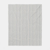 Küstengemälde-Herringbone-Muster in Nebelblau Fleecedecke (Vorderseite)
