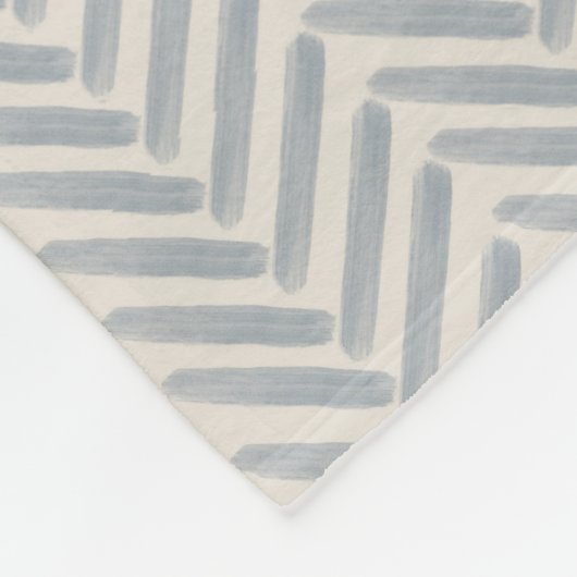 Küstengemälde-Herringbone-Muster in Nebelblau Fleecedecke (Ecke)