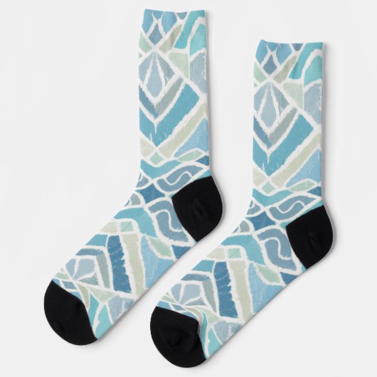 Küstengemäßes/Strand-/Maritimes Blau Socken (Linkes Detail)