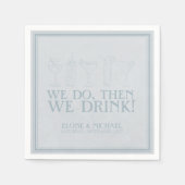 Küstengestaltete Cocktail-Hochzeitsempfangsbar Serviette (Vorderseite)