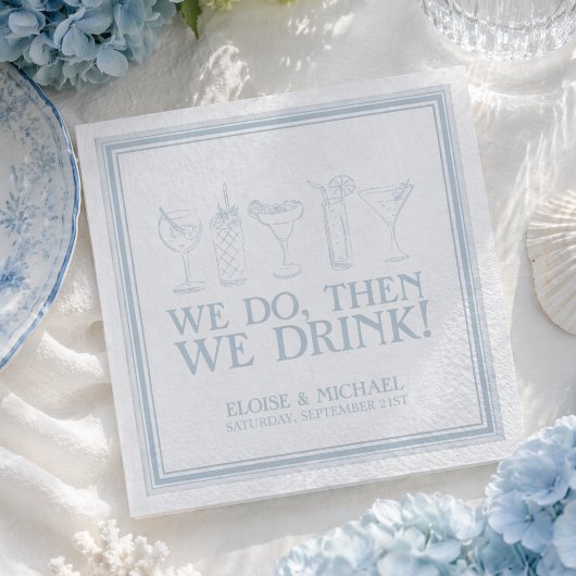 Küstengestaltete Cocktail-Hochzeitsempfangsbar Serviette