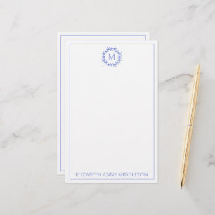 Küstengestalteter blauer und weißer Seestern-Kranz Briefpapier