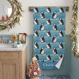 Küstengestaltung Arktis Tier Pinguin  Badehandtuch