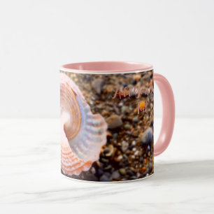 KÜSTENGESTALTUNG MIT PINKSEE MUSCHEL AM STEINSTRAN TASSE