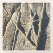 Küstengesteinsmuster Stern Strandnah Glasuntersetzer (Vorderseite)