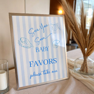 Küstengestreift Jungen Meer Dich Baby Shower Gesch Poster