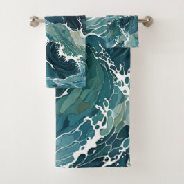 Küstengewässer Abstrakt Badhandtuch Set