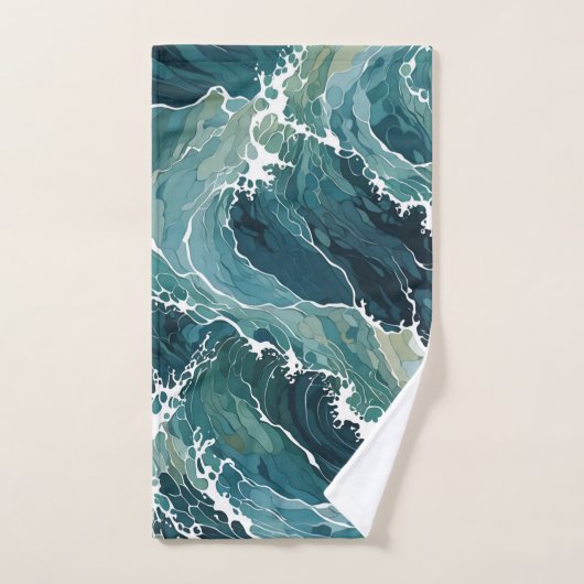 Küstengewässer Abstrakt Badhandtuch Set (Handtuch)