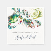 Küstengewässer Meeresfrüchte Personalisiert Serviette (Vorderseite)