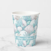 Küstengewässer- und Korallenmuster#3 ID1009 Pappbecher (Rückseite)