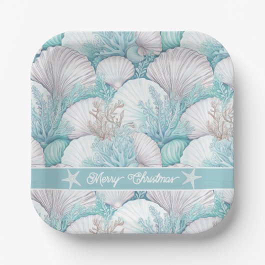 Küstengewässer- und Korallenmuster#3 ID1009 Pappteller (Vorderseite)