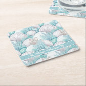 Küstengewässer- und Korallenmuster#3 ID1009 Rechteckiger Pappuntersetzer (angewinkelt)