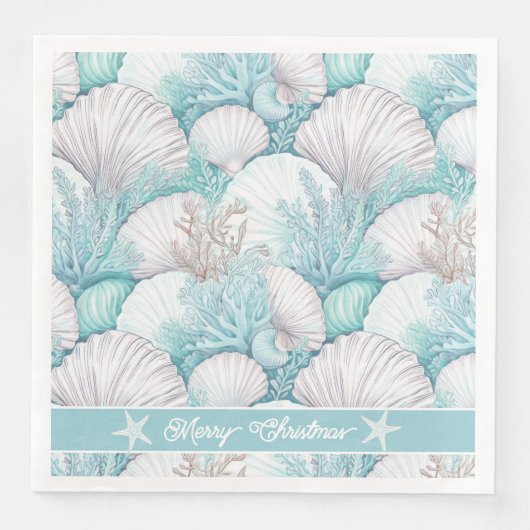 Küstengewässer- und Korallenmuster#3 ID1009 Serviette (Vorderseite)