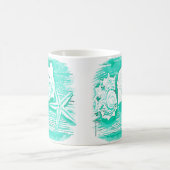 Küstengewässerfarbe aquamarine Muschelstäbchen Kaffeetasse (Mittel)