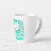 Küstengewässerfarbe aquamarine Muschelstäbchen Milchtasse (Rechte Ecke)