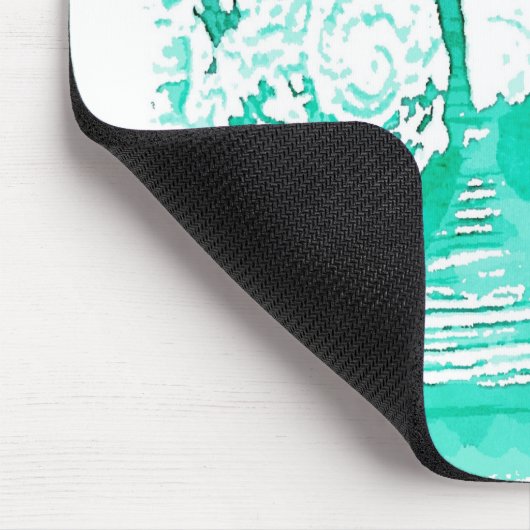 Küstengewässerfarbe aquamarine Muschelstäbchen Mousepad (Ecke)