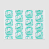 Küstengewässerfarbe aquamarine Muschelstäbchen Seidenpapier (Vorderseite)