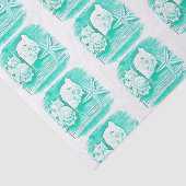 Küstengewässerfarbe aquamarine Muschelstäbchen Seidenpapier (Ausschnitt)