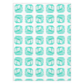 Küstengewässerfarbe aquamarine Muschelstäbchen Tischdecke (Vorderseite)