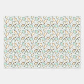 Küstengewässerfarbe Oyster Muster Geschenkpapier Set (Vorderseite)